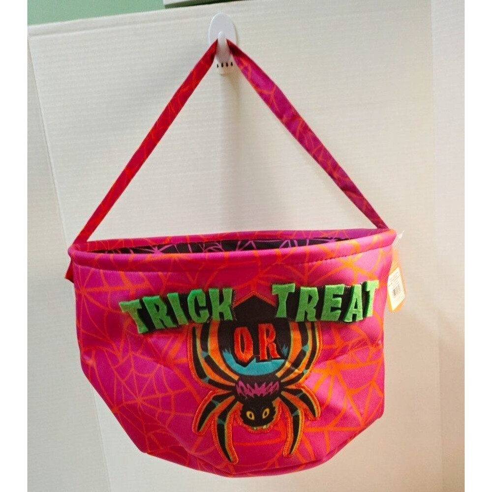 Hyde and EEK! Boutique Fabric Halloween Trick or Treat Spider Candy Basket